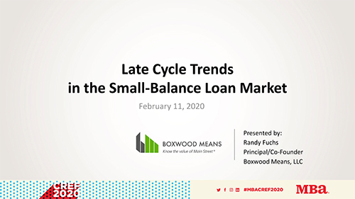 Late Cycle Trends in the Small-Balance Loan Market
