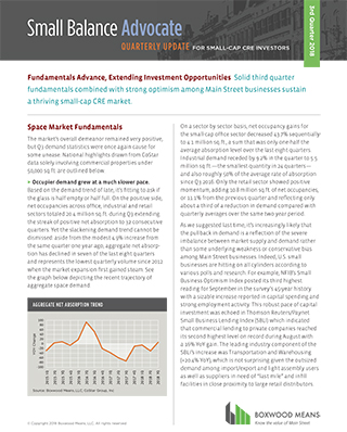 Fundamentals Advance, Extending Investment Opportunities